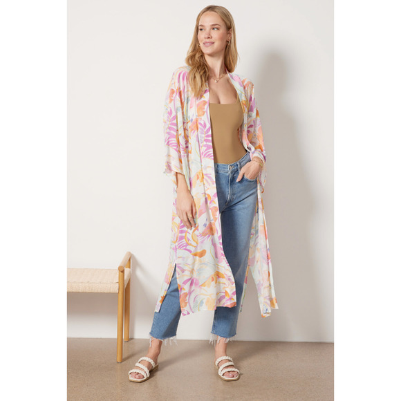 Z SUPPLY NWT Evereve Palm Multicolor Kimono Wrap // M - Picture 1 of 12